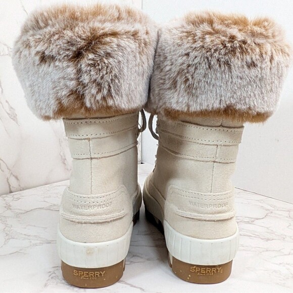 NEW Sperry Women's Torrent Waterproof Winter Lace Up Snow Boot Ivory Size 5 US - Picture 3 of 10
